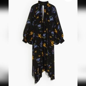 H&M Studio Collection Floral-Patterned Chiffon Dress Sz 2XL